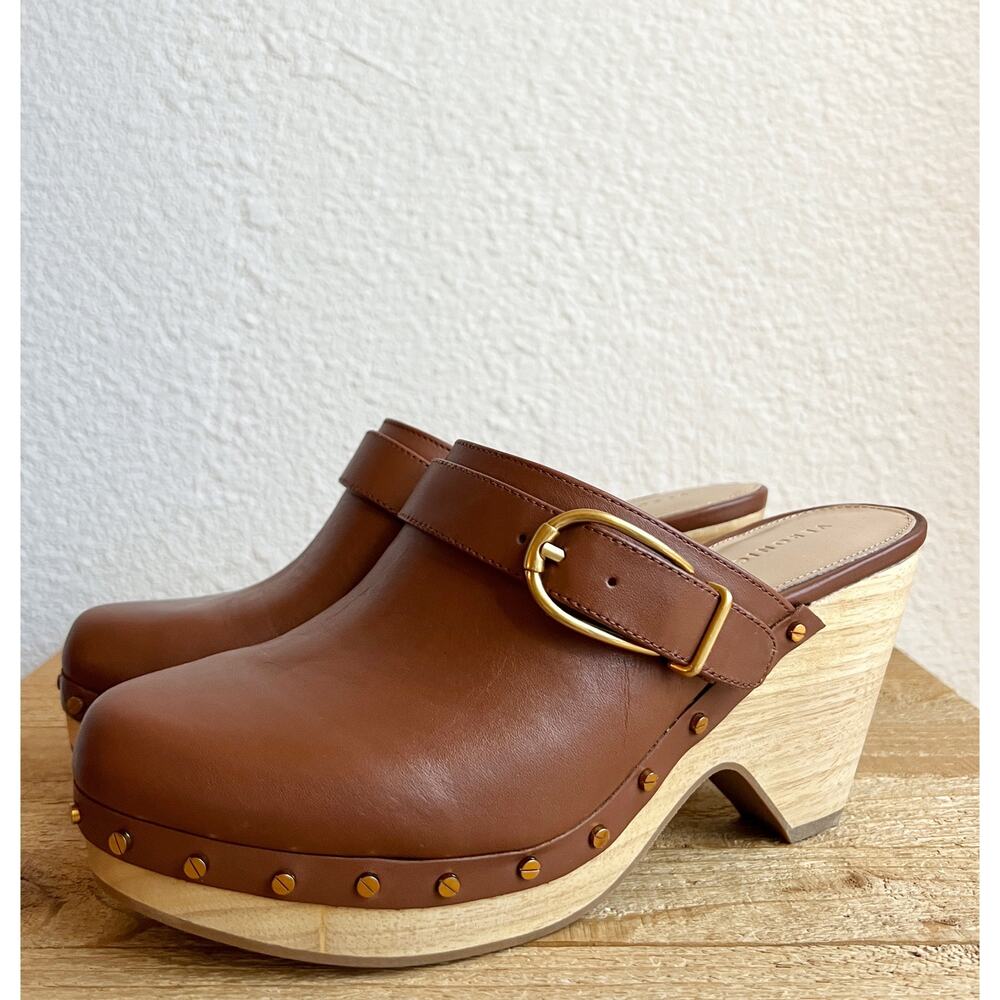 NWT Veronica Beard Hendrix Clog Hazelwood Brown 8